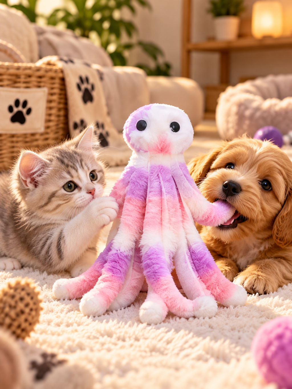 Pulpo Achuchable – Juguete de peluche para perros y gatos