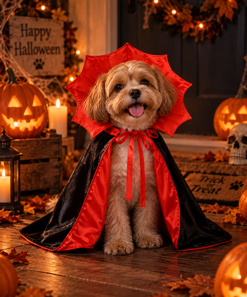 Capa Conde Drácula para mascotas – Edición Halloween