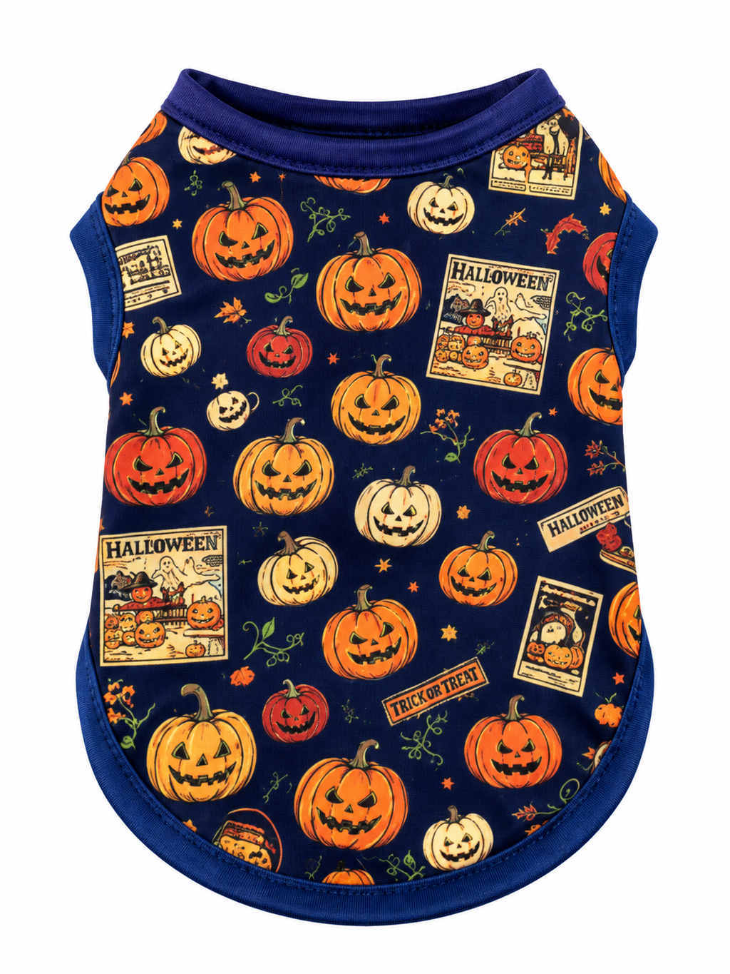 Chaleco de Halloween para Perros – Calabazas y Gatos Negros