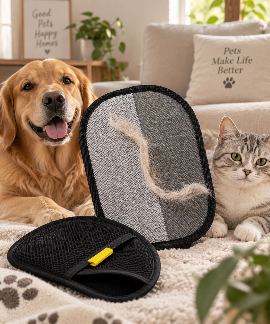 Guante Mágico Quitapelos Doble Cara – Para mascotas, sofás y ropa