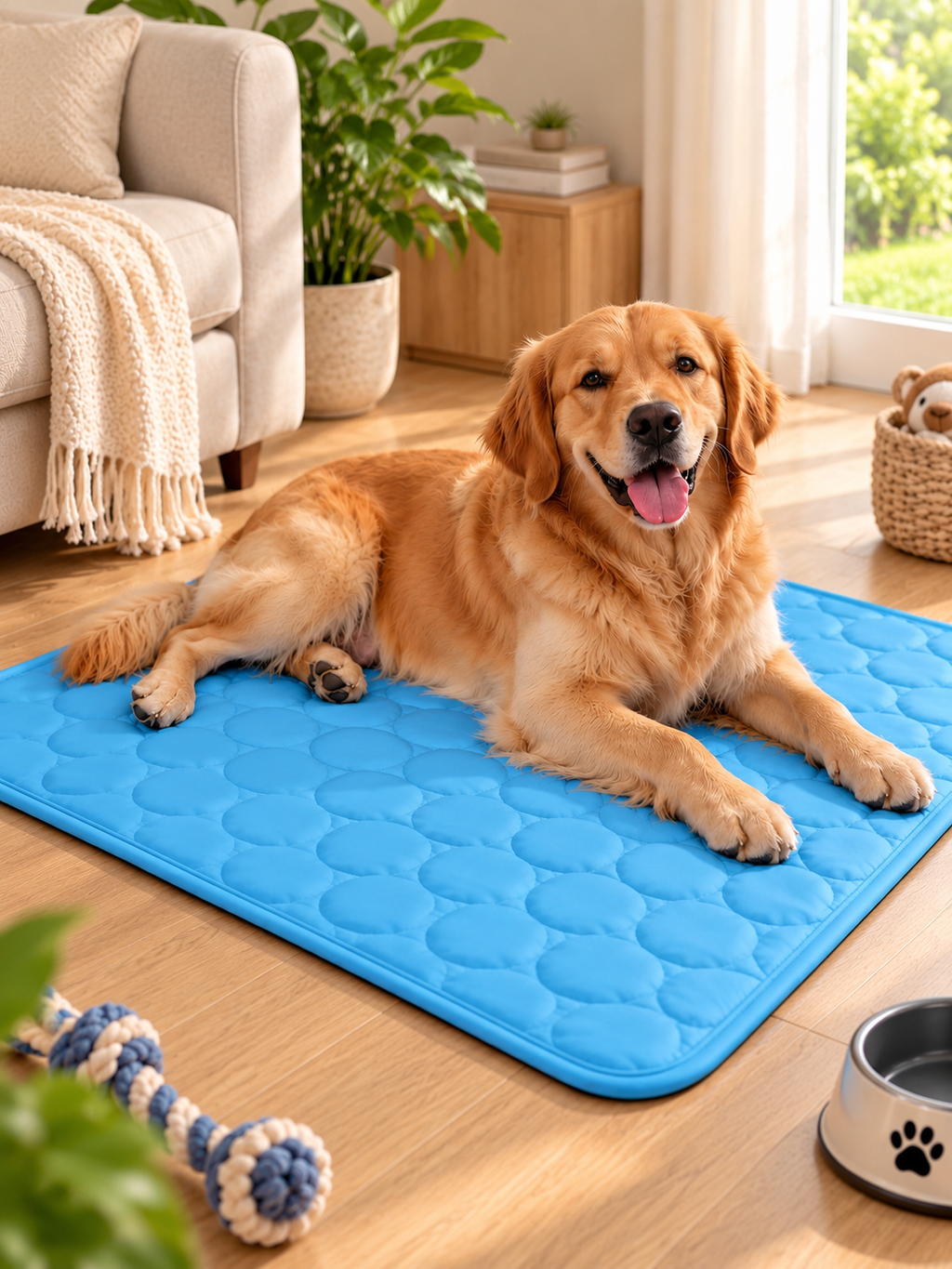 Alfombrilla Refrescante de Seda de Hielo – Frescor de verano para perros y gatos