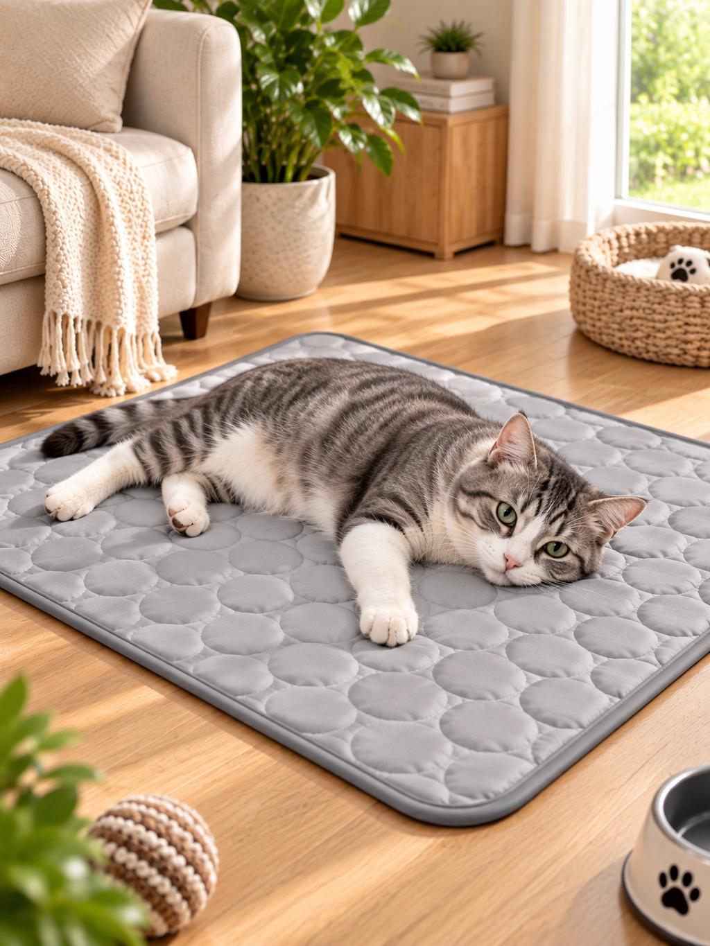 Alfombrilla Refrescante de Seda de Hielo – Frescor de verano para perros y gatos