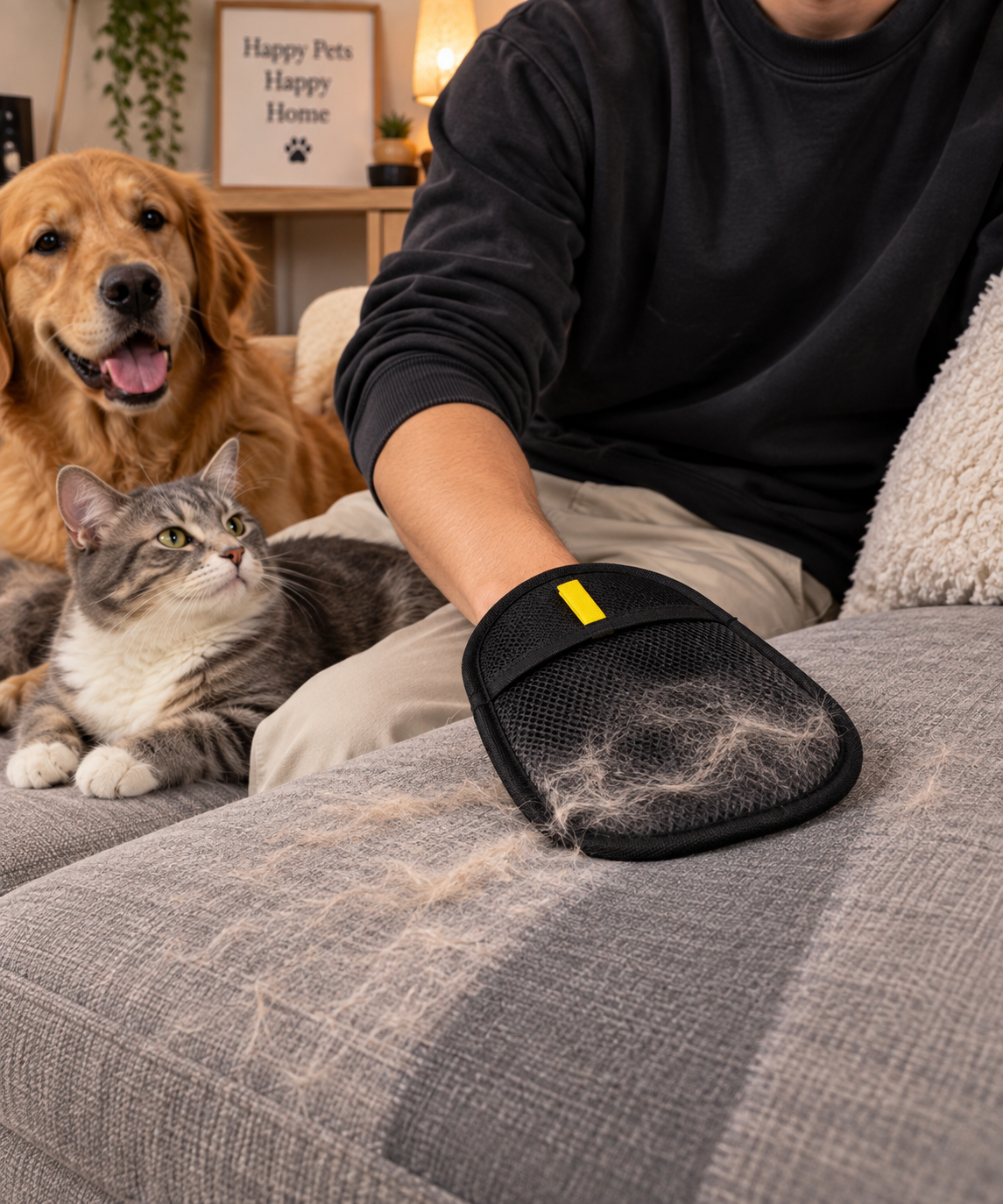 Guante Mágico Quitapelos Doble Cara – Para mascotas, sofás y ropa